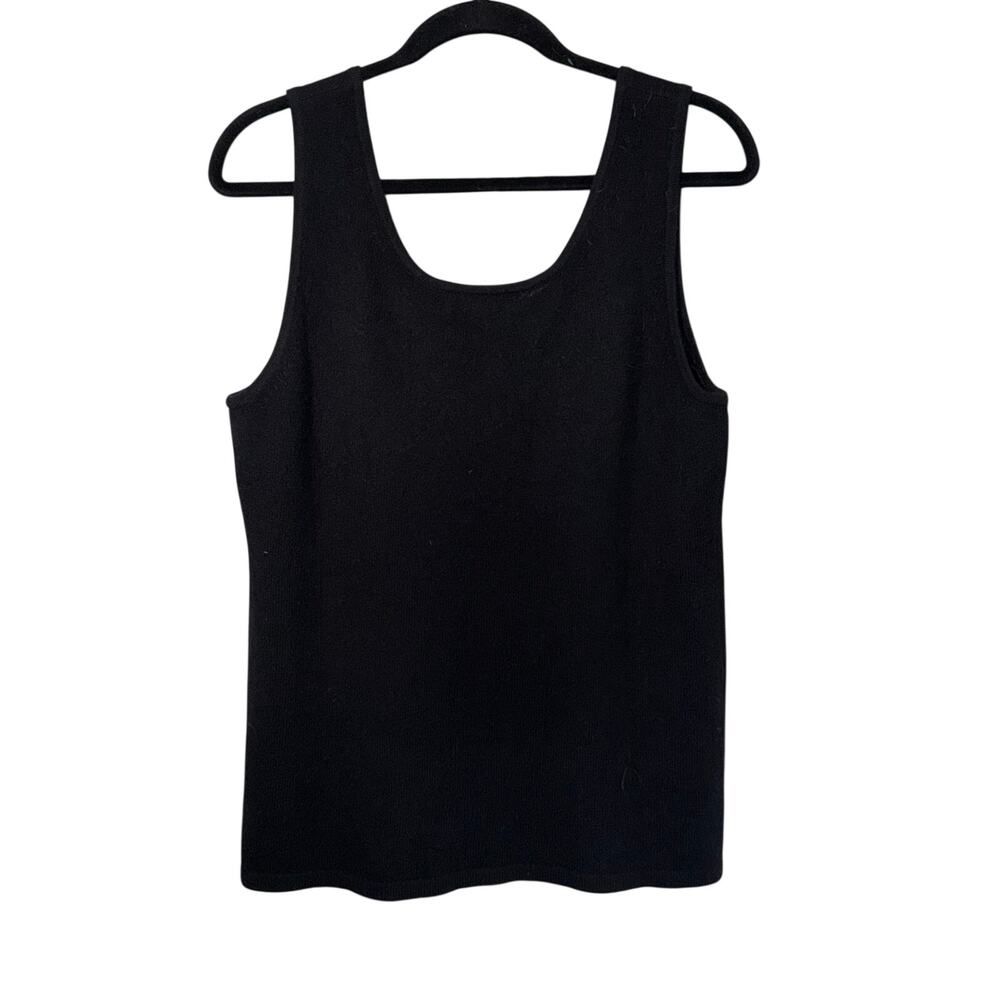 Neiman Marcus Cashmere Tank Top Black‎ Knit Scoop Neck Shell Sleeveless Plus 1X